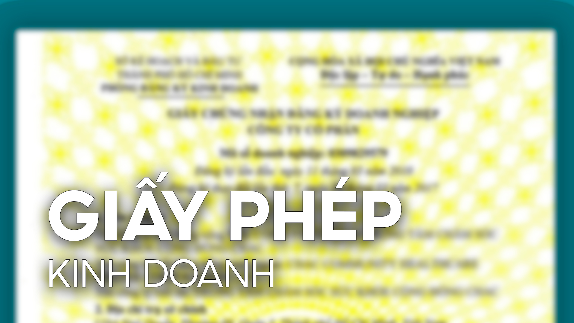 Giấy phép kinh doanh